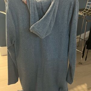 JJill Cozy Blue Hooded Sweater with Scarf